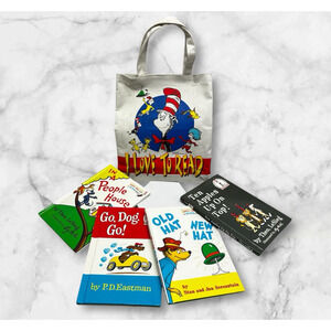 Vintage Dr Seuss Set of 4 Books And 1 Vintage 1997 Book Bag